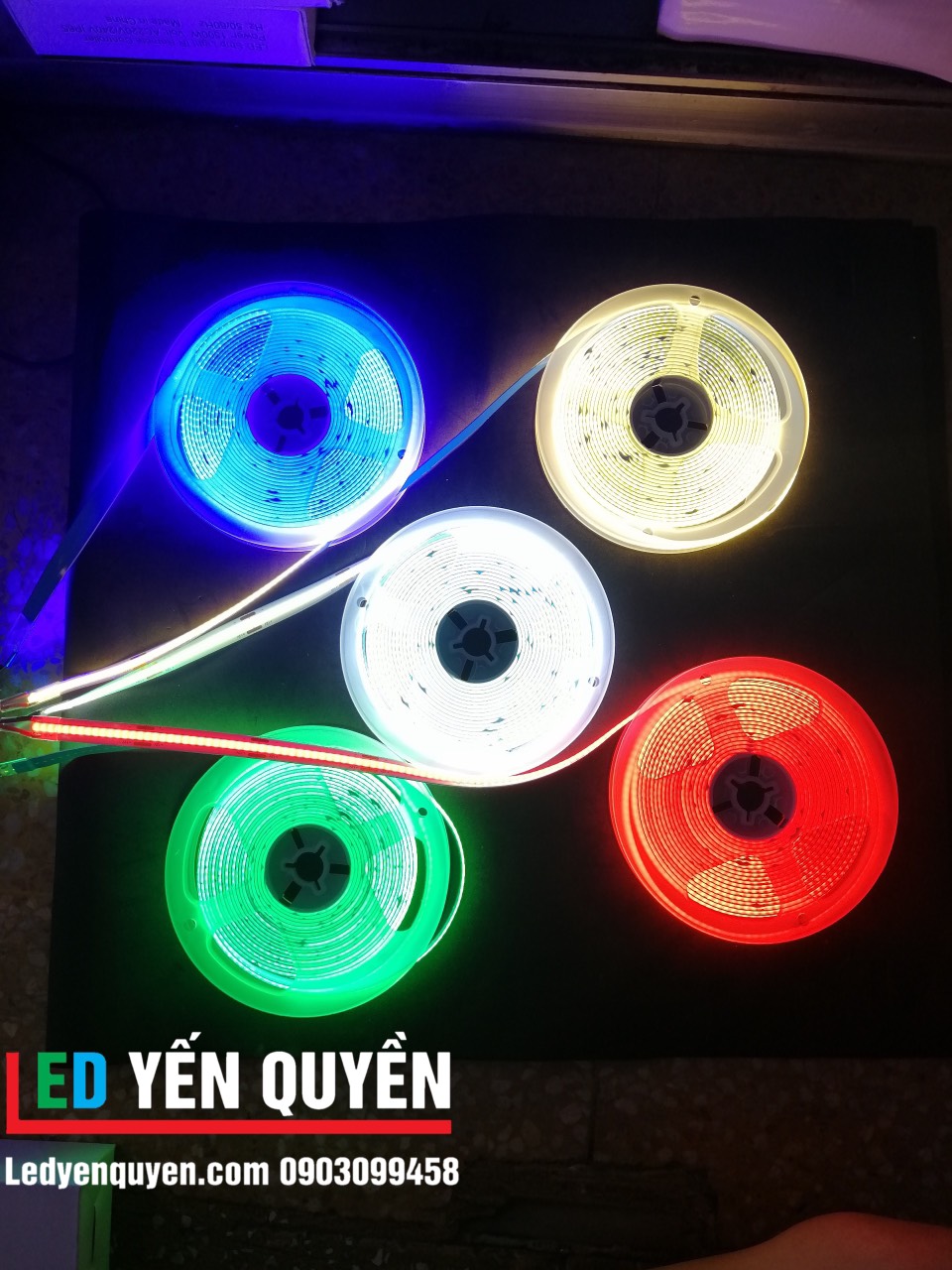 Led dây COB màu trắng 5m 12V