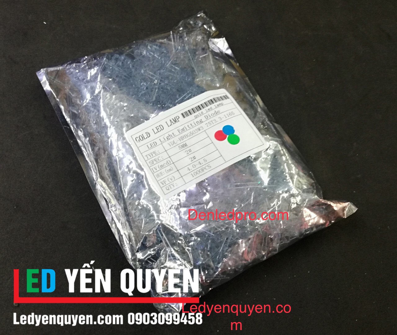 LED 5ly Đục Gold LED Lamp RGB